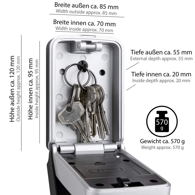 ONVAYA® Electronic Key Cabinet, Key Safe with Individually Adjustable Combination