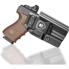 WARRIORLAND G23 Holster IWB Kydex Holster Optics Cut Fit G23 Gen 1-5 Pistol, Inside Waistband Appendix Carry G23 Gen 5 9mm Holster, Adj. Retention & Cant, Right Hand/Left Hand - Color: Right Hand Claw&Optics Cut IWB