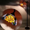 AVIVADIRECT Tiffany Floor Lamp Stained Glass Orange Red Rose Arched
