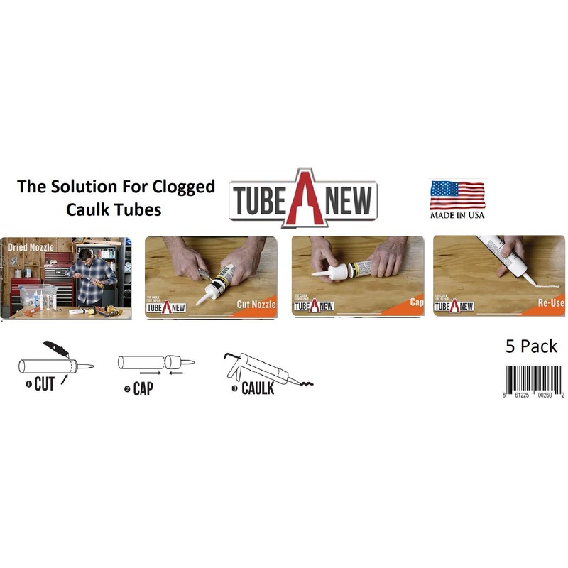 TubeANew Caulk Tube Saver - Repair and Reuse Dried or