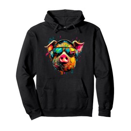 Pig Sow I Love Domestic Pigs Farm Little Cute Piggy Pullover Hoodie