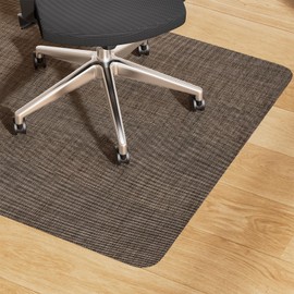 Yecaye Office Chair Mat for Hardwood Floor, 36" x 48" Under Computer Desk Floor Protects for Rolling Chair, Non Slip PVC Woven Gaming Chair Mat, Not for Carpet (Brown, 36"x48")