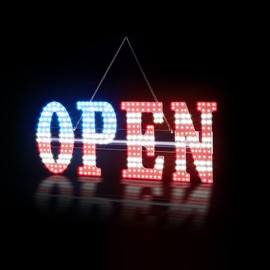 ACOMOK 30"x10" LED Open Sign, Ultra Bright, US Flag, Glass, Patriotic Style, Office, Bar, Promotional, Entrance