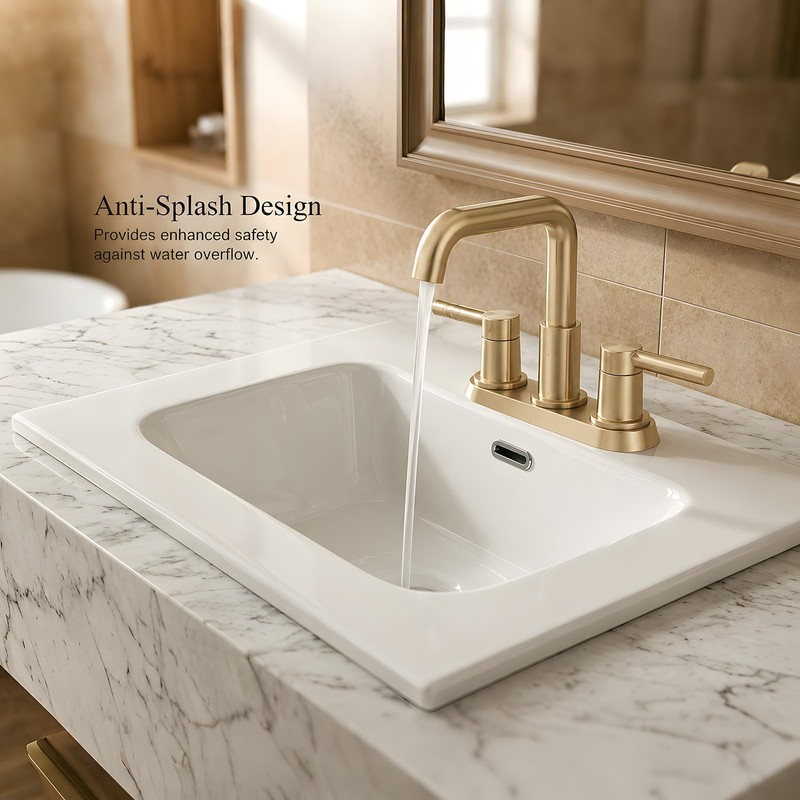 24" x 18.1" Glossy White Ceramic Drop-in Bathroom Sink, 3-Hole