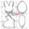 Easter Cookie Cutters, 4pcs Holiday Themed Cutter Carrot Egg Bunny