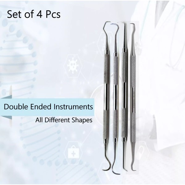 HTI 4 Pcs Dental Hygienist Jaquette Towner Sickle Scaler Diagnostic