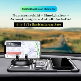 Yarrie Handyhalterung Auto for 4-in-1, Armaturenbrett Antirutschmatte Auto Handy mit 360 Grad Drehbar Halter, Multifunktion Anti Rutsch Matten mit Smartphone Halterung(White)
