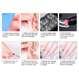 Nail Glue 3 Colors Quick-dry Manicure Tools UV Nail Lamp Nail Molds Nail Extension Set