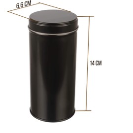 Dosenritter 4 x Narrow Tea Canisters with Aroma Protection Lid, Stackable Metal for 100 g Tea Each 14 x 6.6 cm (H), Also Ideal as a Spice Jar