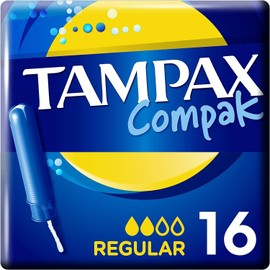 MM Tampax Compak Tampons Regular 16 x 4 Packs (64 Total) | Compact, Discreet & Reliable Protection | Leak Guard & Easy Applicator