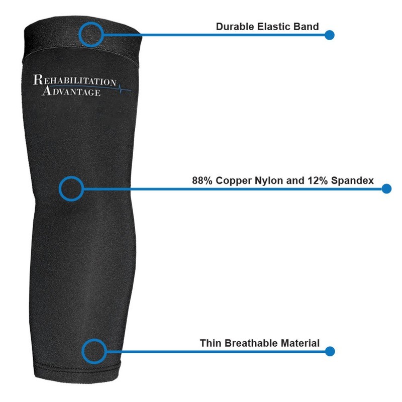 Rehabilitation Advantage Copper Infused Elbow Compression Single Sleeve