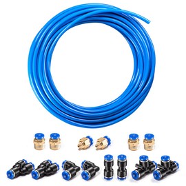 CGELE Pneumatic Tubing Blue PU Air hose Pipe Tube Kit 5/32 inch or 4mm OD 2.5mm ID 39.4ft/12 Meter for Air Line or Fluid Transfer