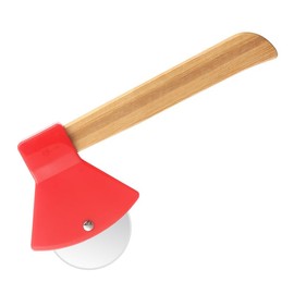 Pizza cutter in axe design, stainless steel and rust-proof, with blade guard, easy to clean, practical pizza cutter for clean cuts