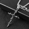 HZMAN Stainless Steel Nail Cross Necklace for Men Gothic Pendant
