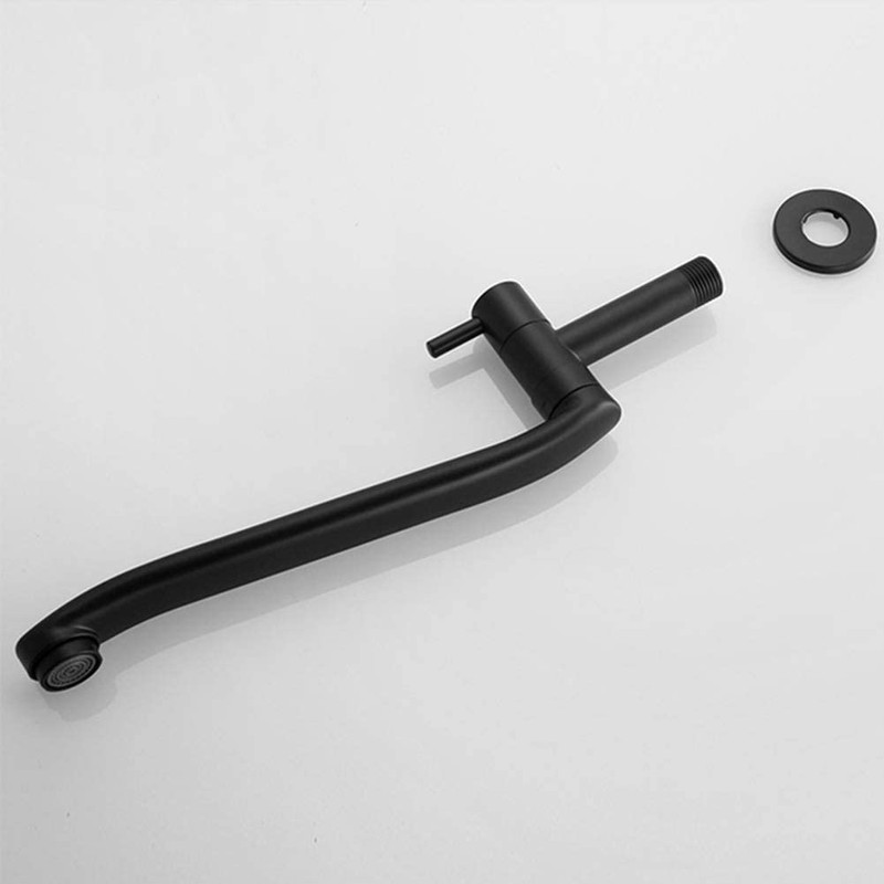 Wall-Mounted Black Cold Water Faucet Washing Machine Mop Pool Garden