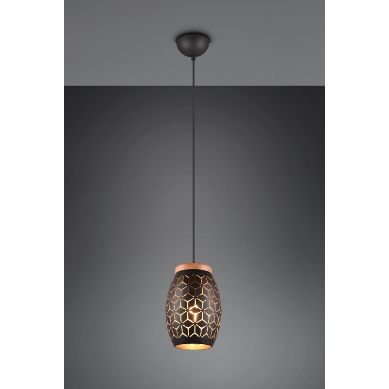 Reality Leuchten Bidar R31571080 Pendant Light Metal Black Matte /