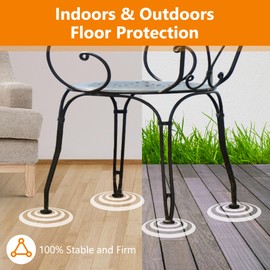 PETOX 24-Pack Wrought Iron Patio Furniture Feet Caps 1-1/2 inch Round Plastic Outdoor Chair Leg Caps, Patio Chair Leg Caps for Metal Chairs, Patio Furniture Replacement Feet for Chairs & Tables, Black