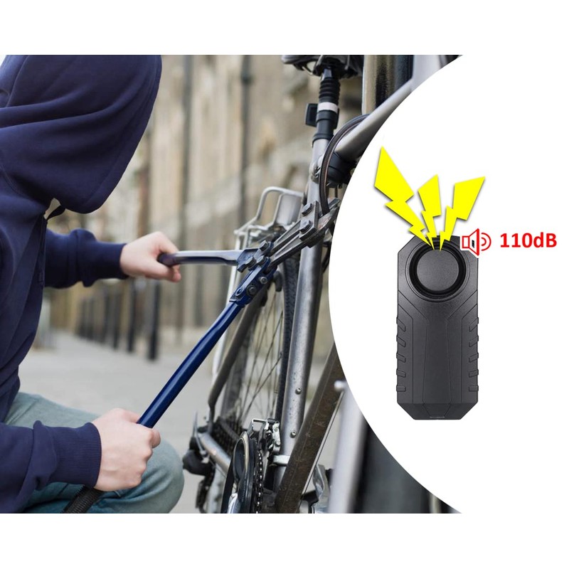 Mengshen Motorcycle Anti-Theft Alarm, Motorcycle Security Alarm, 110dB Waterproof Vibration
