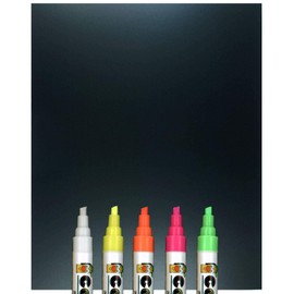 Cohas Eco Chalkboard Includes 1 Unframed Blackboard and Liquid Chalk Markers, 8 x 10 Inches Each, 5 Bright Markers