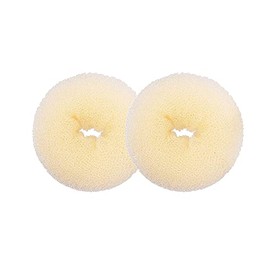 Hair Donut Bun Maker, Ring Style Bun, 2PCS Chignon Hair Medium Doughnut Shaper for Short and Thin Hair (Medium, 3 Inch/Beige)