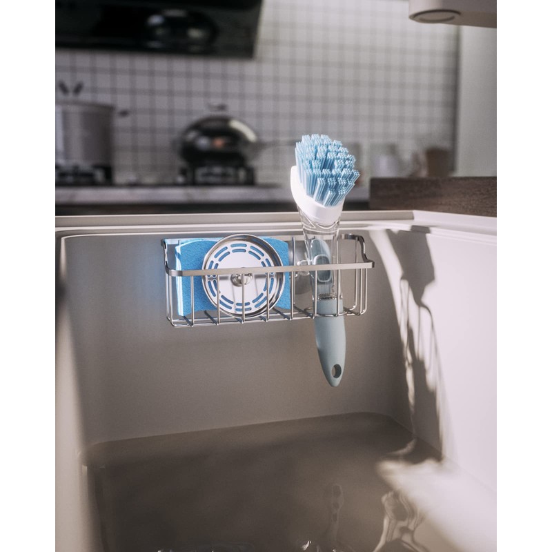 Consumest Sponge Holder for Kitchen Sink with Adhesive Hook &