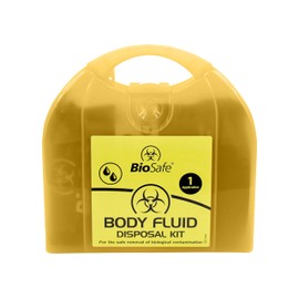 Bodily Fluid Clean Up Kit, 1 Application Body Fluid Disposal Kit in Yellow Carry Case