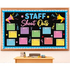 Staff Shout Outs Bulletin Board Decorations Colorful Staff Shout Outs Bulletin Board Set Appreciation and Recognition DIY Craft Cutouts for Back to School Classroom Office Door Wall Decor Supplies