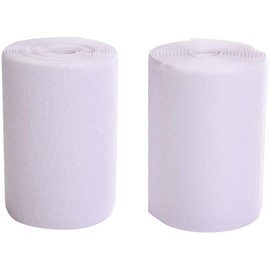 4'' Width x 3Meters Length White Sew On Hook and Loop Tape Fastening Nylon Fabric Tape (White, 4 Inch x 3 Meters)