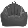 Charcoal Gray Polyester Blend Lounge Bean Bag Chair for Adults