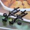 Flongo Men's Women Gothic Stainless Steel Black Cross Dangle Stud