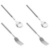 4 Piece Retractable Cutlery, Retractable Cutlery with Long Handles, Stainless