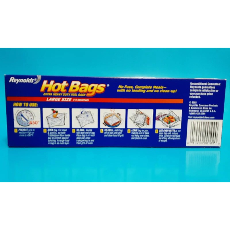 Reynolds Hot Bags Aluminum Foil Bags Large Size Extra Heavy
