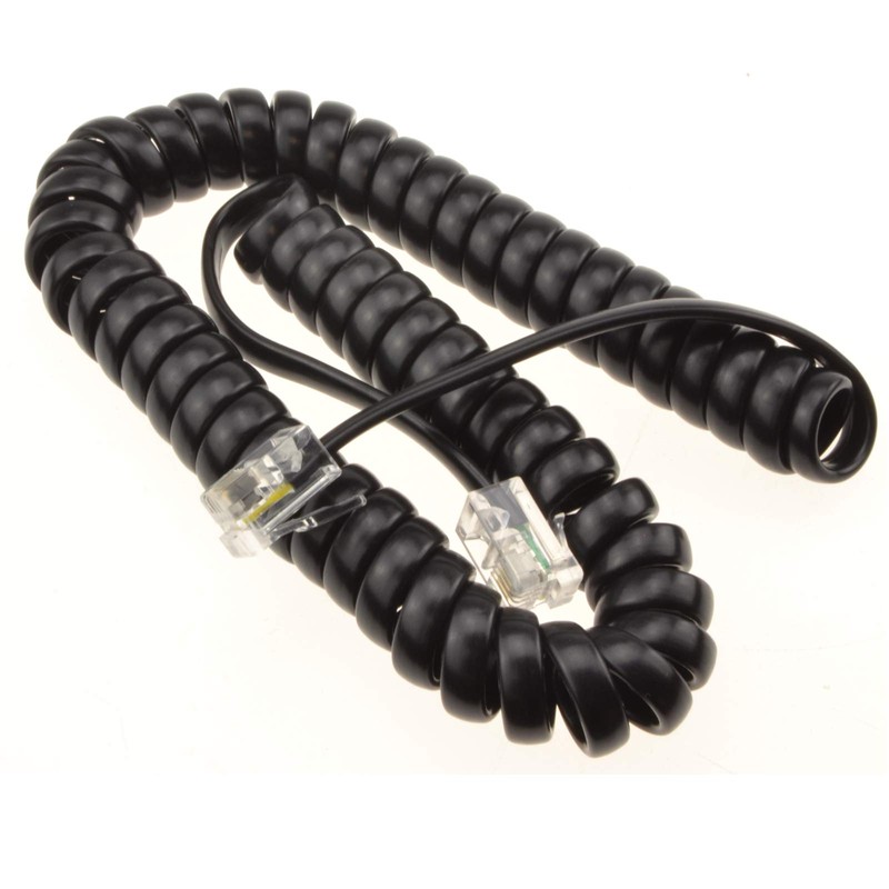 kenable Telephone Handset Coiled RJ10 Plug to RJ10 Plug Cable