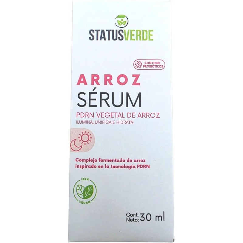 Sérum de Arroz con Probióticos, PDRN Vegetal, Ilumina, Unifica e