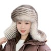 Women Winter Ear Flaps Hat Windproof Faux Fur Trapper Hat