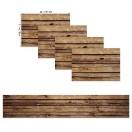OFILA Rustic Wood Table Runner and Placemats of 4,Farm Wooden Table Runner,Retro Wood Placemat Birthday BBQ Table Decor,1 Wood Grain Table Runner 13x72 inches Long and 4 Placemats 18x12inch Linen