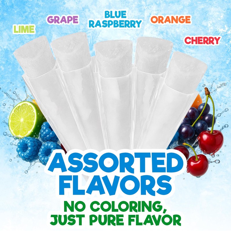 Clear Italian Ice Freeze Pops, 10 Count Freeze Pops Bulk