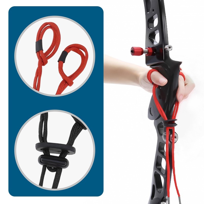 ECSiNG Pack of 2 Archery Finger Sling Adjustable Recurve Bow
