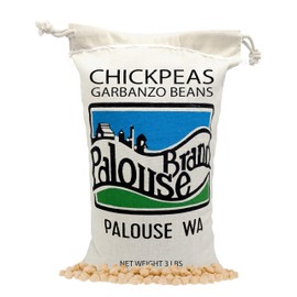 Certified Glyphosate Residue Free Chickpeas | 3 LBS | Family Farmed in Washington State | Desiccant Free | Non-GMO Project Verified | Kosher Parve | Cotton Drawstring Bag