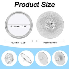 PATIKIL Sublimation Blank Button, 50 Pcs 0.98 Inch Aluminum DIY Sublimation Pins Round for DIY Craft Badge Jewelry Lapel, Silver White