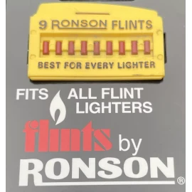 Ronson LIGHTER FLINTS, 3 pack of 9 Flints Per Card = 27 Total, New Old Stock, By Ronson