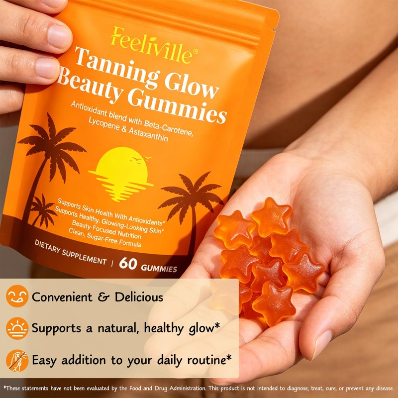 Tanning Gummies Fast Tan Without Sun, 2026 New Tanning Gummies,
