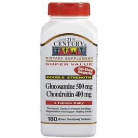21st Century Glucosamine 500mg & Chondroitin 400mg Capsules 180 Count (2 Pack)
