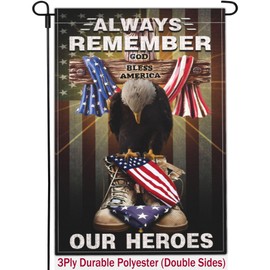 NASIAN Memorial Day Patriotic Garden Flags for Outside 12x18 Inch 3Ply Double Sided 4th of July Independence Veterans Day Flag Outdoor House Yard Holiday Decorations Sign Flag