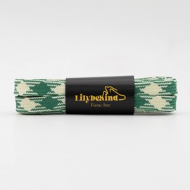 Lilybekind 5/16" Colored Flat Shoe Laces 51" Replacement Shoelaces for Sneakers (Green white)
