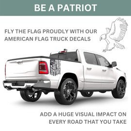 Graphics Dont Tread On Me Gadsden Flag Distressed American USA US Flag Truck Tailgate Vinyl Decal Compatible with Most Pickup Trucks Rattlesnake Decal (10" x 18", Black)