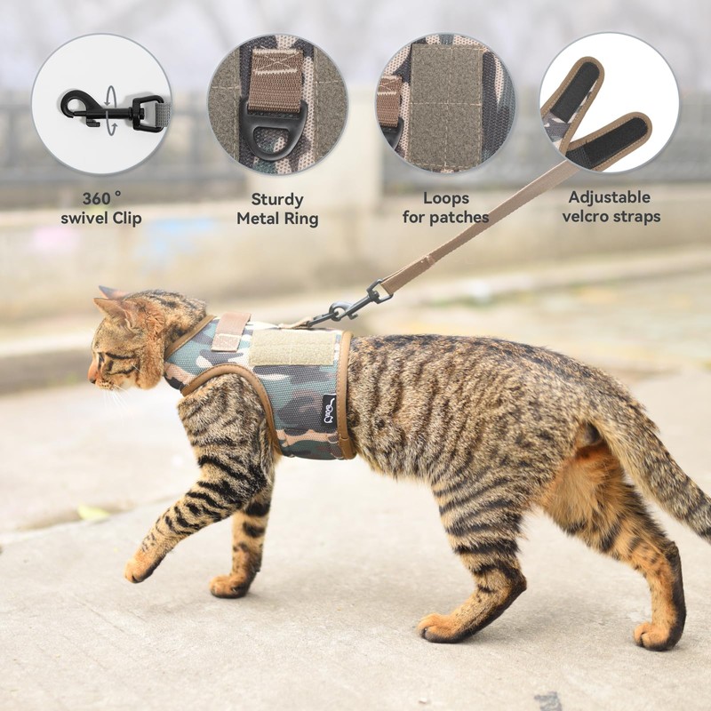 YIZHI MIAOW Arnés y Correa tácticos para Gatos para Caminar,
