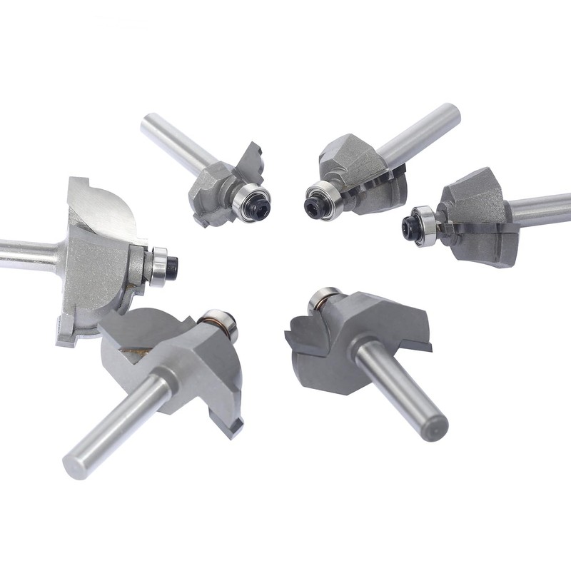 Akylin 6pcs Classical Cove Router Bit Set,1/4" Shank Cove &