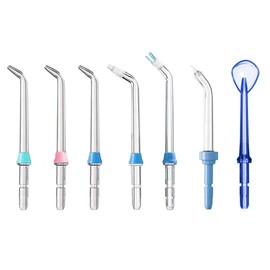 Jerilla 7pcs Oral Irrigator Nozzle Set Replacement Jet Tips Compatible with Waterpik Water Flosser WP-100 WP-250 WP-450 WP-560 WP-660 WP-811 WP-900 WP-940