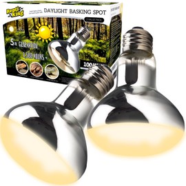 ReptiKing 100W Reptile Heat Lamp Bulbs, 2 Value Pack, Daylight Basking Spot, 2025 G3, Bearded Dragon/Turtle/Lizard/Snake Heating Bulb, UVA Heat Lamp, Basking Light for Reptiles